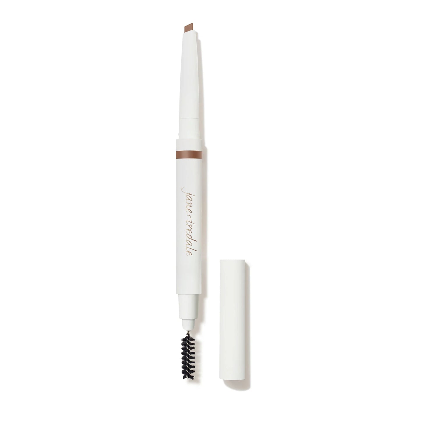 A retractable shaping brow pencil and spoolie to outline, shape and fill brows.