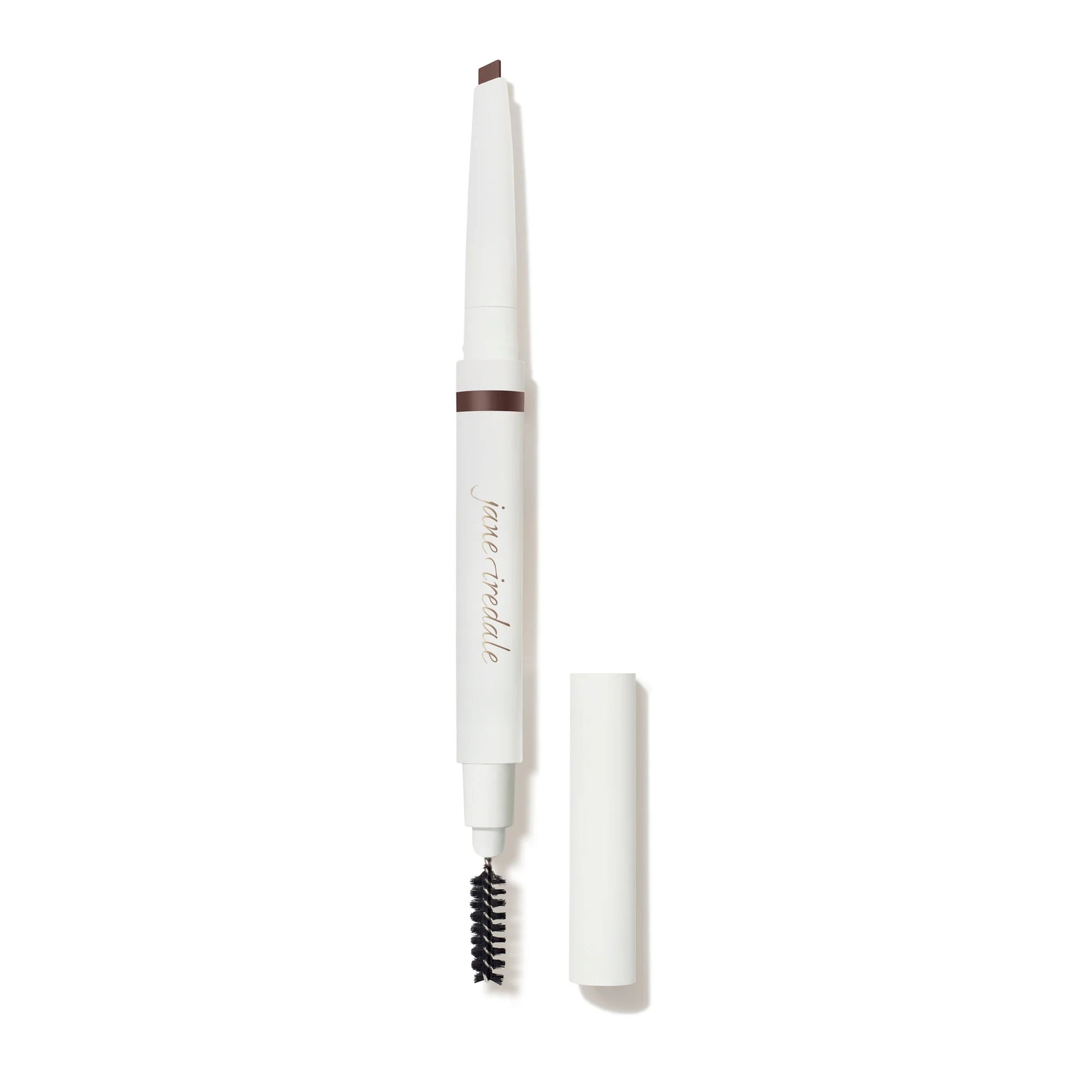 A retractable shaping brow pencil and spoolie to outline, shape and fill brows.