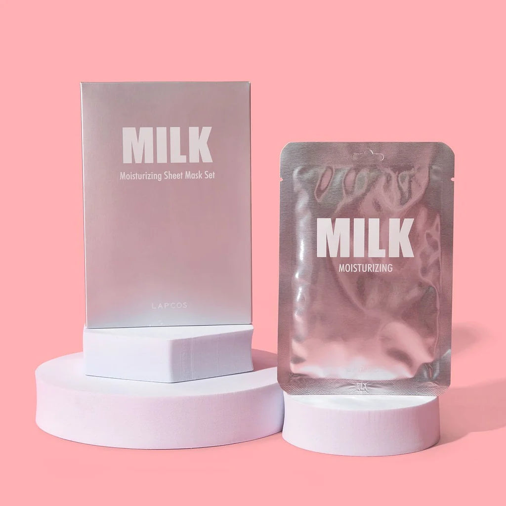 Moisturizing microfiber sheet mask powered by Milk Protein, Ceramides + Violet Flower. A hydrating face mask that leaves your skin feeling… dewy like the creamy essence of milk.