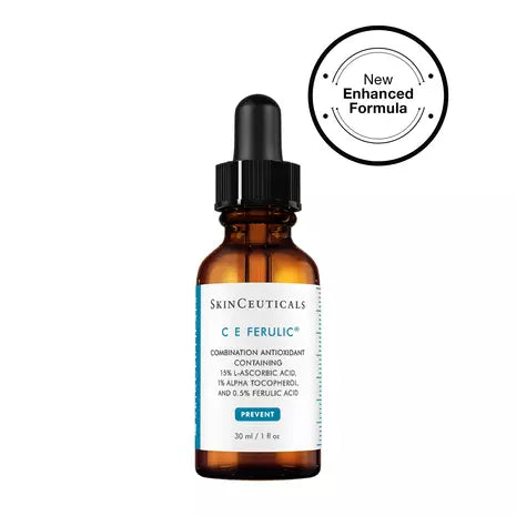 The #1 dermatologist recommended vitamin C serum among medical aesthetic skincare brands, C E Ferulic serum is now proven to visibly reverse 10 years of aging signs so you can age backwards. With an enhanced patent-pending formula including 2 new powerful ingredients to further support visible skin longevity, this daytime serum continues to deliver 8x stronger skin against environmental aggressors and is clinically demonstrated to reduce combined oxidative damage generated by UVA/UVB rays, ozone pollution, 