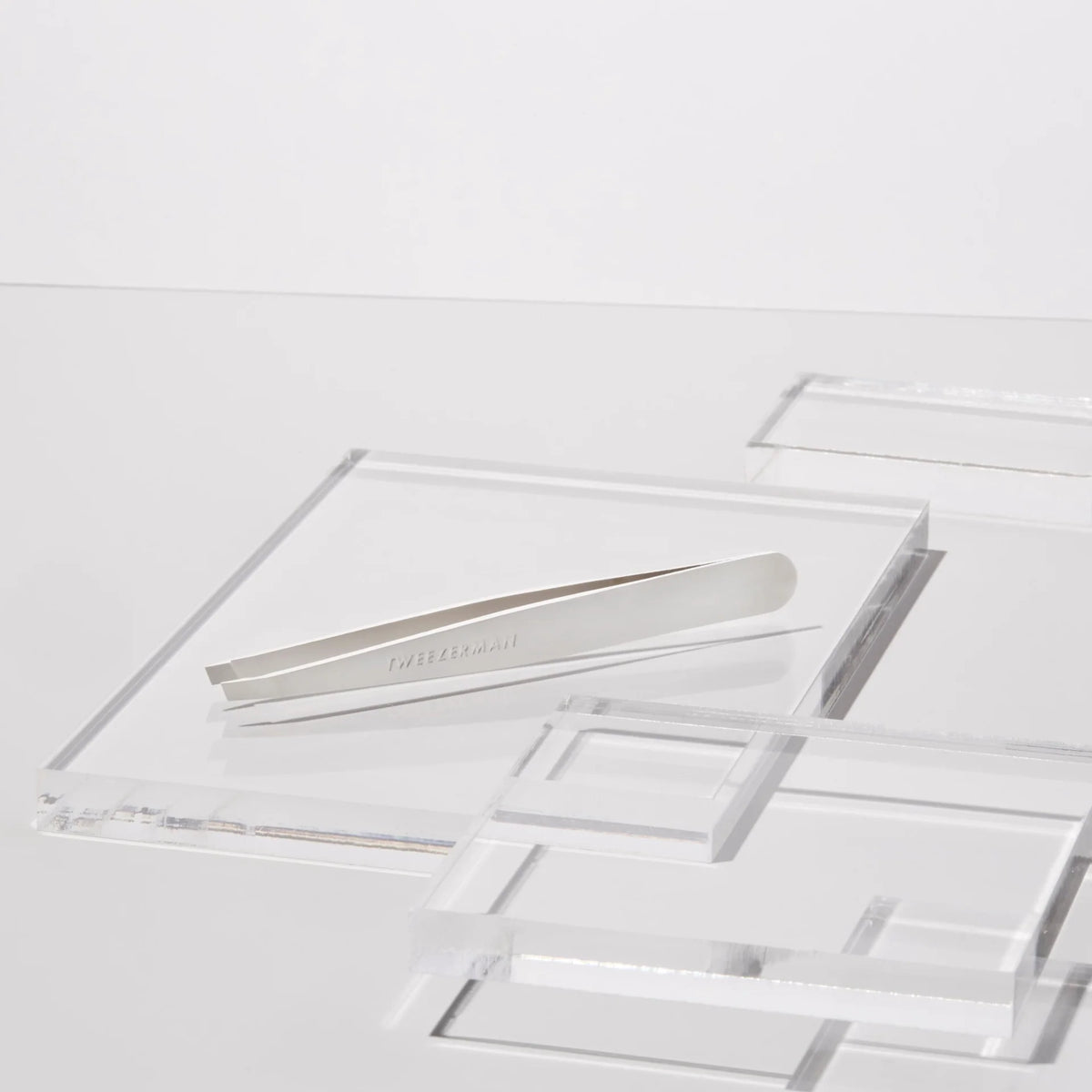Platinum Silver Slant Tweezer