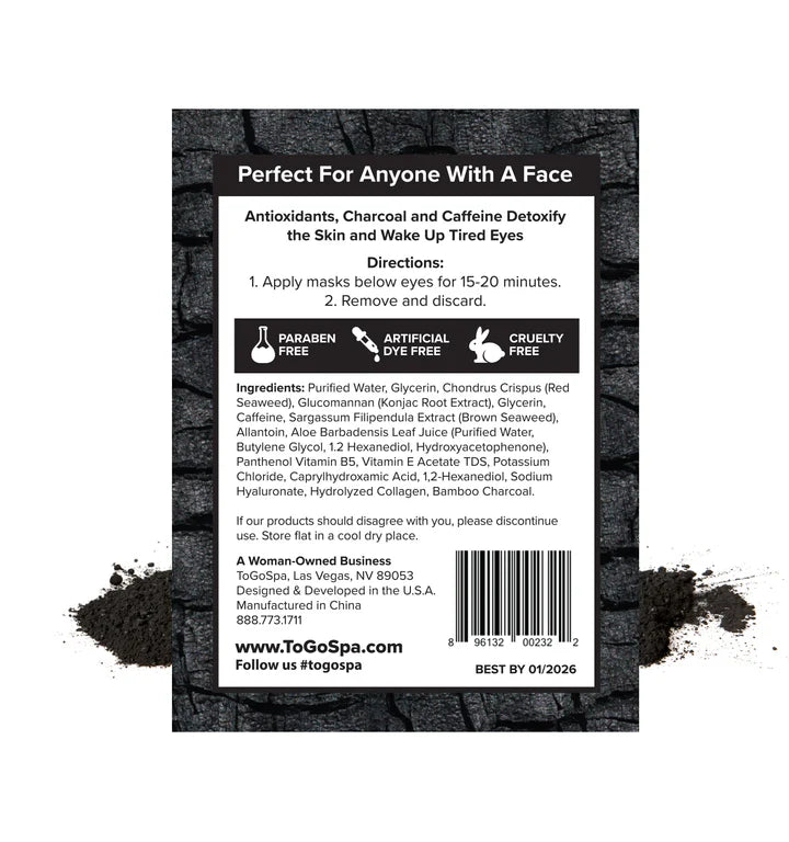 Micro-Infused Collagen Gel Masks with Marine Plant Collagen, Hyaluronic Acid, Aloe Vera, Vitamins C &amp; E, Antioxidants and purifying Bamboo Charcoal to absorb impurities and detoxify the skin.